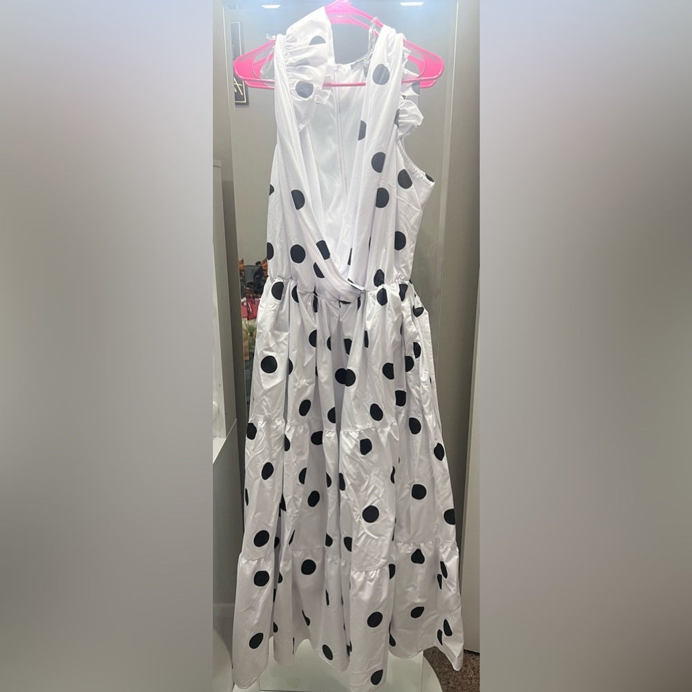 Black and white polka dot dress
